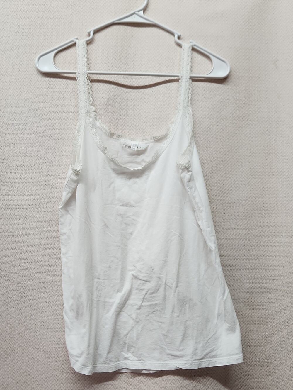 Victoria's Secret White Lace-Trim Camisole